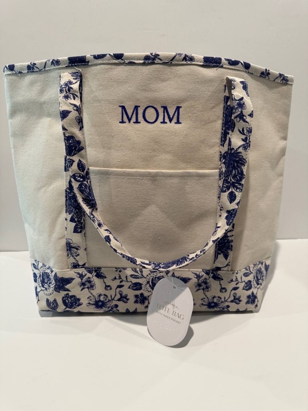 NWT  ECCOLO Reusable Tote Bag with outside Slip and inside zipper pocket.